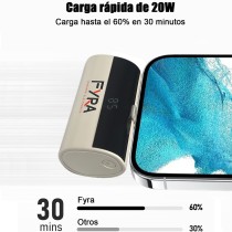 Cargador Portátil Mini 3300mAh | Power Bank PD Ligero con Pantalla LED | Batería Externa Compatible Tipo Lightning (Blanco)