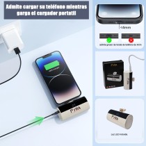 Cargador Portátil Mini 3300mAh | Power Bank PD Ligero con Pantalla LED | Batería Externa Compatible Tipo Lightning (Blanco)